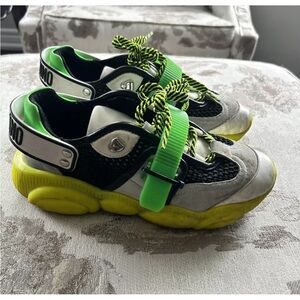 Moschino Couture Special Teddy Neon Fluo Fluorescent Sneakers Size 8.5